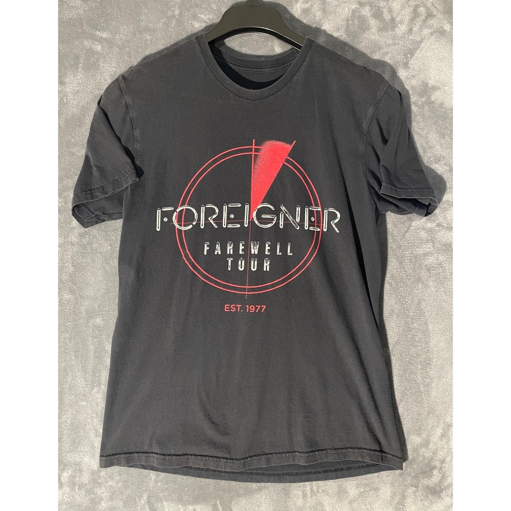 Foreigner Farewell Tour 2024 Concert Graphic T-Shirt Black Rock Band Tee Small